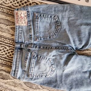 True Religion light colored skinny jeans